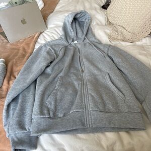 Source Unknown Light Gray Zip-Up Hoodie